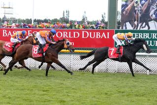 Embellish claims the New Zealand 2000 Guineas. Photo: Race Images Chch